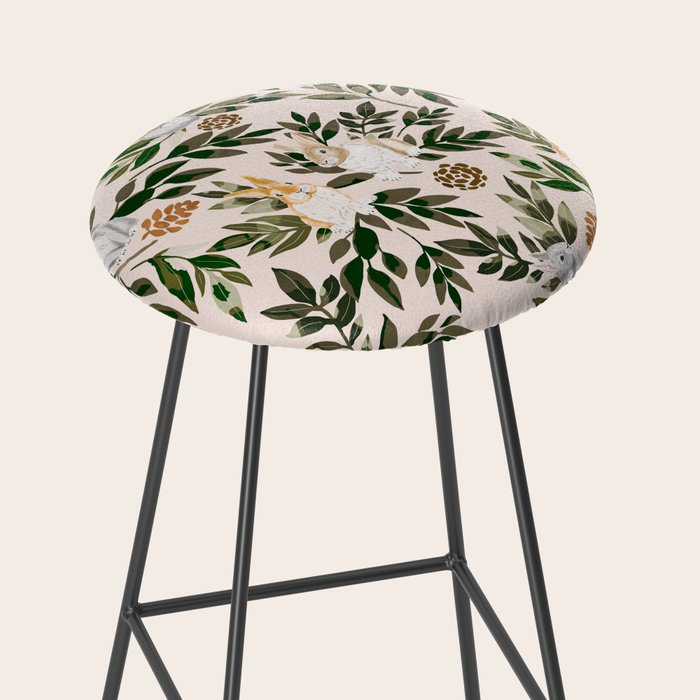 Rabbits in the green forest Stool Gallery Image 2