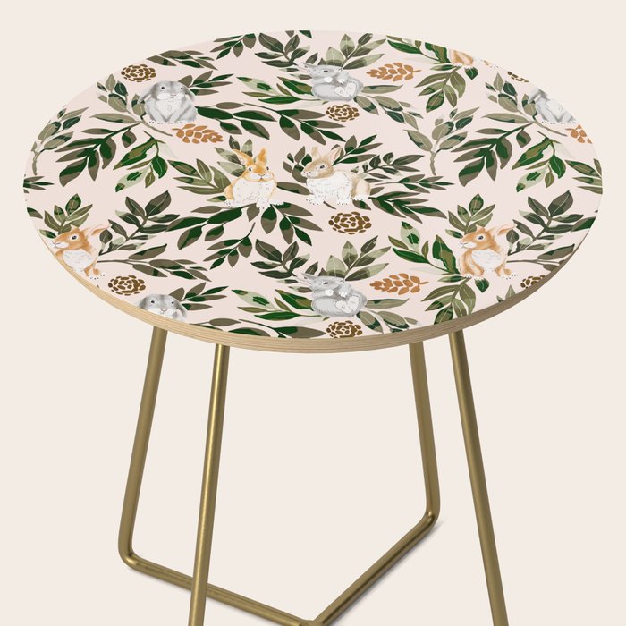 Rabbits in the green forest Side Table Gallery Image 2