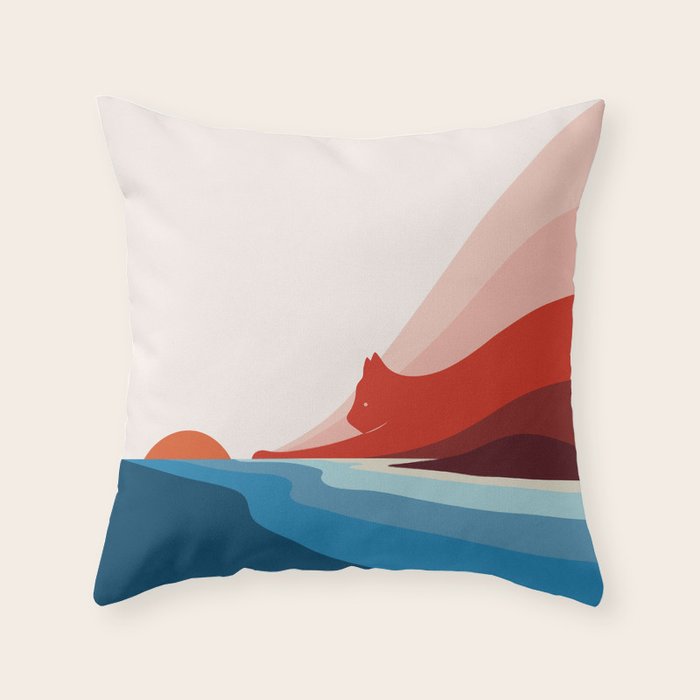 Cat Landscape 6: First Dawn Throw Pillow Gallery Image 6