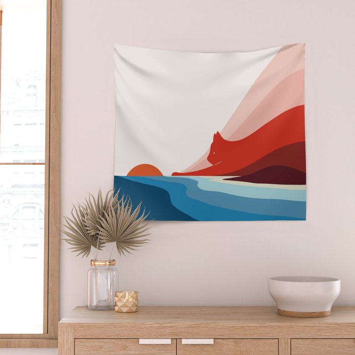 Cat Landscape 6: First Dawn Wall Tapestry Gallery Image 2
