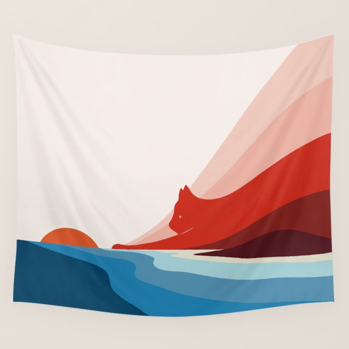 Cat Landscape 6: First Dawn Wall Tapestry Gallery Image 1