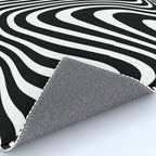optical illusion (black + white) Rug Gallery Image 4