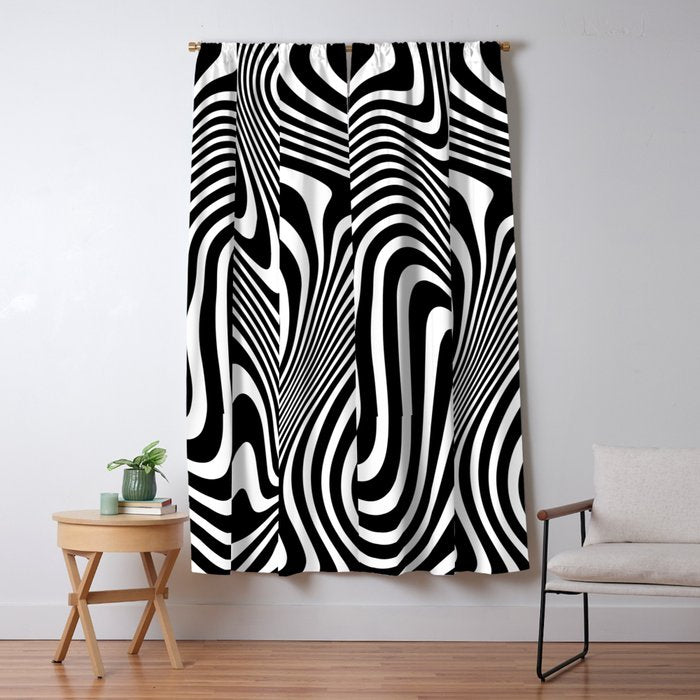 optical illusion (black + white) Window Curtain Gallery Image 5