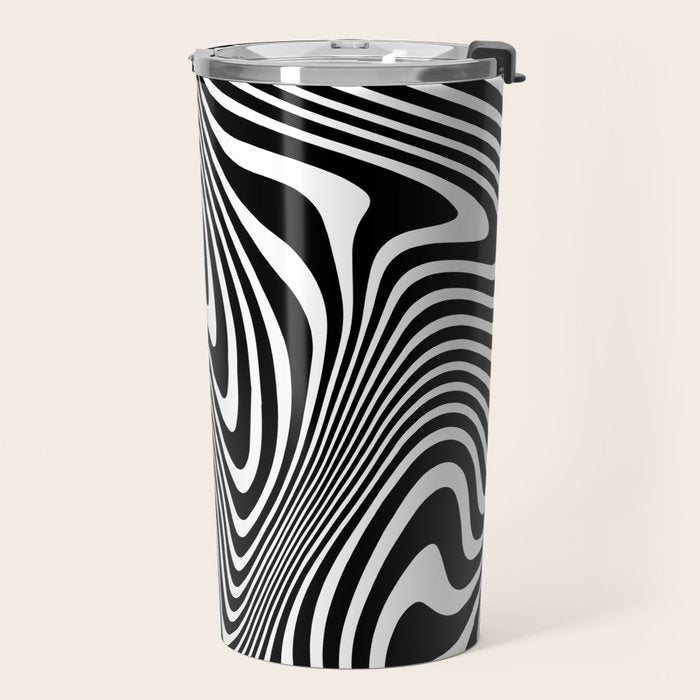 optical illusion (black + white) Travel Mug Gallery Image 2