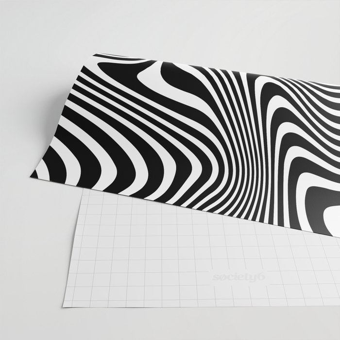 optical illusion (black + white) Wrapping Paper Gallery Image 2