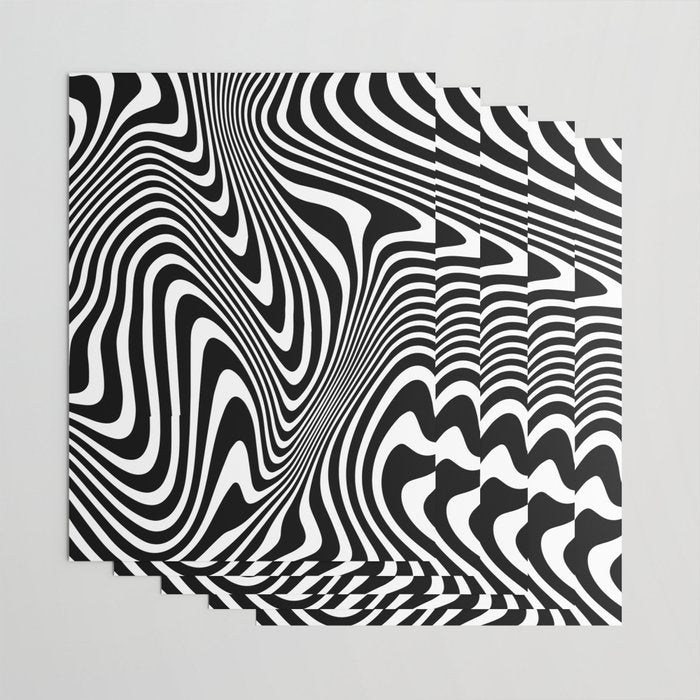 optical illusion (black + white) Wrapping Paper Gallery Image 3