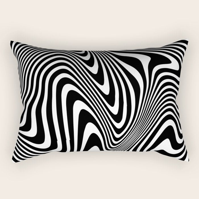 optical illusion (black + white) Rectangular Pillow Gallery Image 2