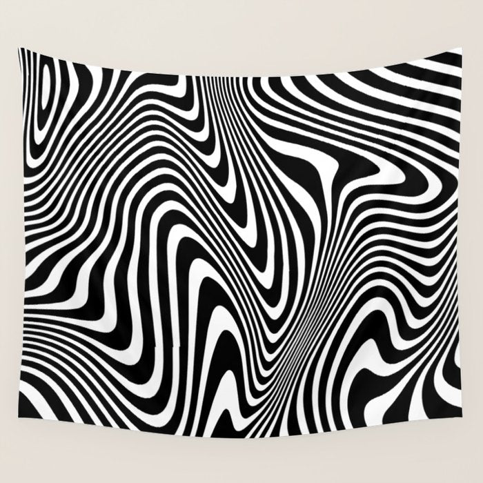 optical illusion (black + white) Wall Tapestry Gallery Image 4