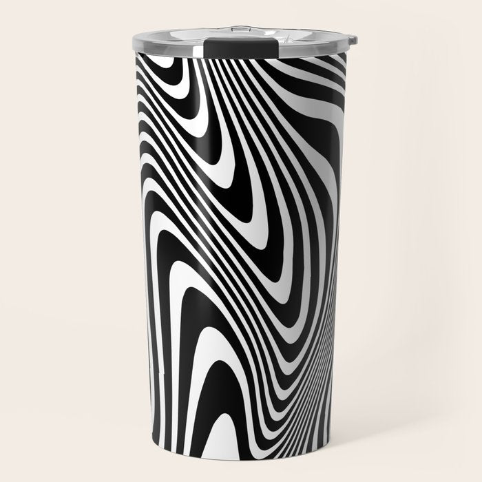 optical illusion (black + white) Travel Mug Gallery Image 1