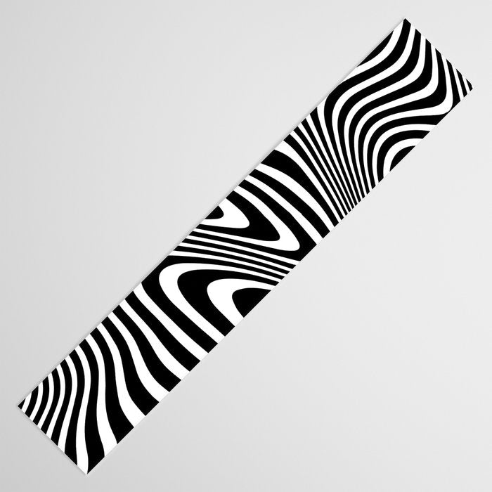 optical illusion (black + white) Table Runner Gallery Image 3