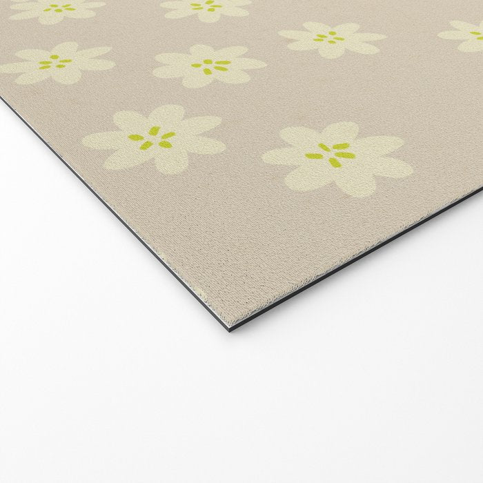 Tiny Flowers / Beige & Lime Welcome Mat Gallery Image 2