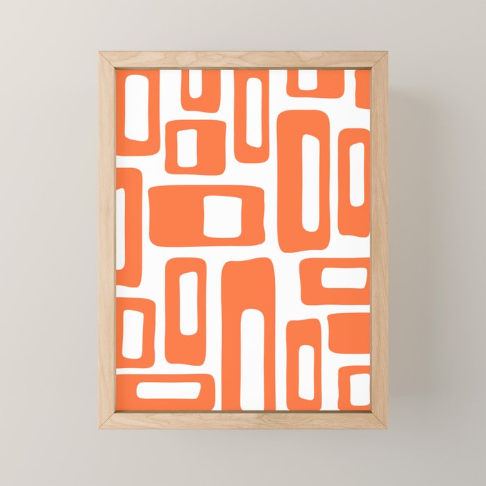 Retro Mid Century Modern Abstract Pattern 336 Orange Mini Art Print Gallery Image 1