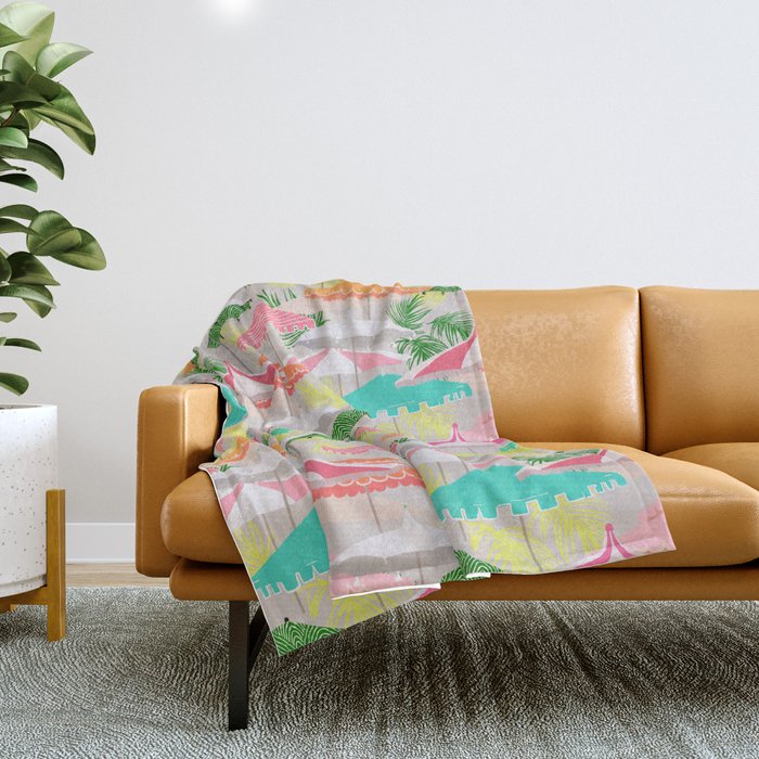 Palm Springs - poolside Throw Blanket Gallery Image 1