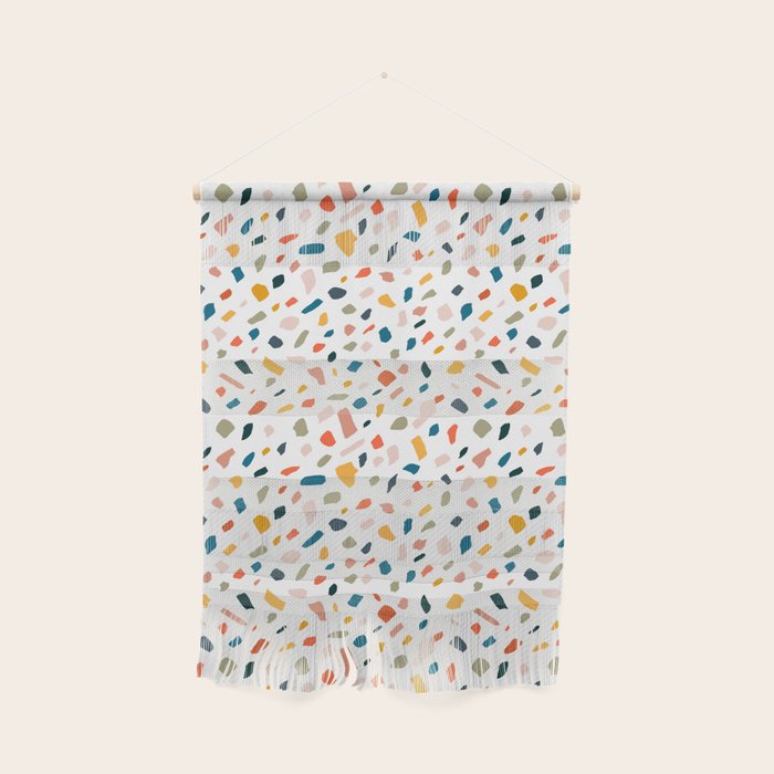 Terrazzo, Abstract Quirky Shapes Bohemian Modern Pattern Confetti Celebration Random Colorful Shapes Wall Hanging Gallery Image 1