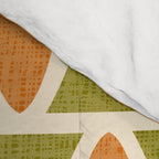 Retro Vintage 1950s Style Geometric Oval Pattern 228 Googie Orange Olive Green Comforter Gallery Image 4