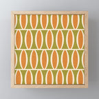 Retro Vintage 1950s Style Geometric Oval Pattern 228 Googie Orange Olive Green Mini Art Print Gallery Image 1