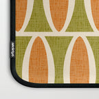 Retro Vintage 1950s Style Geometric Oval Pattern 228 Googie Orange Olive Green Laptop Sleeve Gallery Image 3