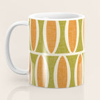 Retro Vintage 1950s Style Geometric Oval Pattern 228 Googie Orange Olive Green Coffee Mug Gallery Image 3