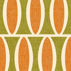 Retro Vintage 1950s Style Geometric Oval Pattern 228 Googie Orange Olive Green Coffee Mug Gallery Image 2