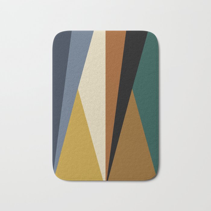 Geometric Triangles V Bold Vintage Bath Mat Gallery Image 1