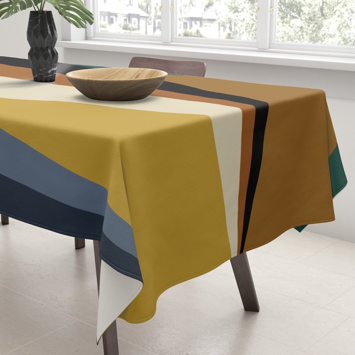 Geometric Triangles V Bold Vintage Tablecloth Gallery Image 3