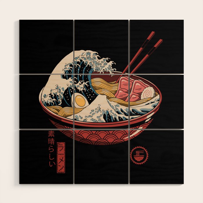 Great Ramen Wave Wood Wall Art Gallery Image 1