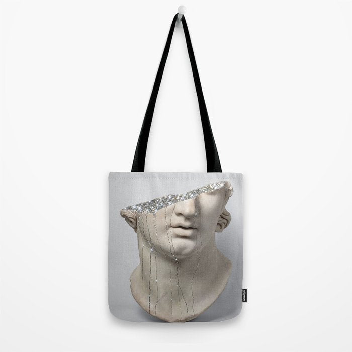 DIAMOND TEARS | collage art by Yana Potter | glitter | sculpture | mythology | bling and shine Tote Bag Gallery Image 2