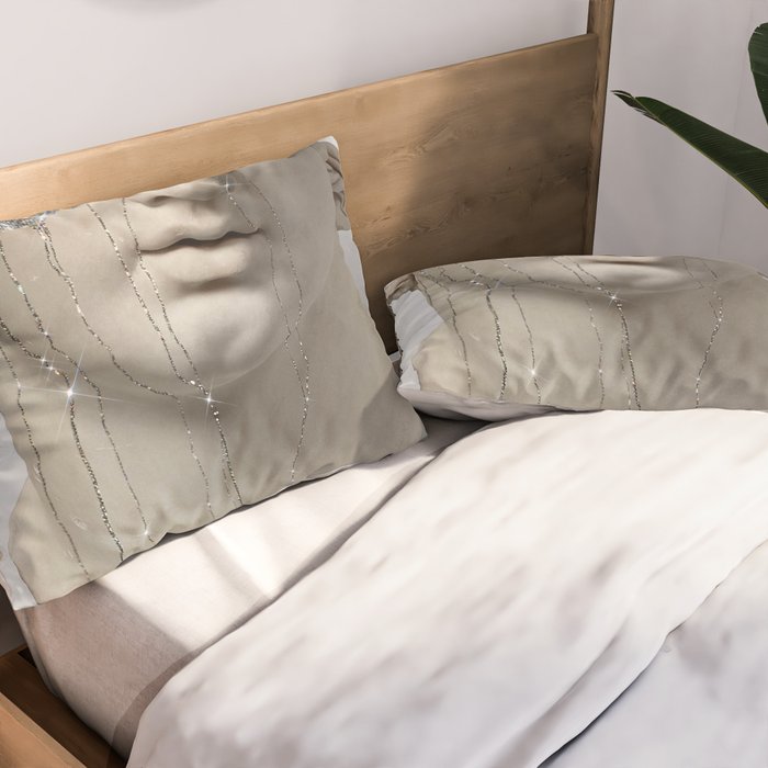 DIAMOND TEARS | collage art by Yana Potter | glitter | sculpture | mythology | bling and shine Pillow Sham Gallery Image 2