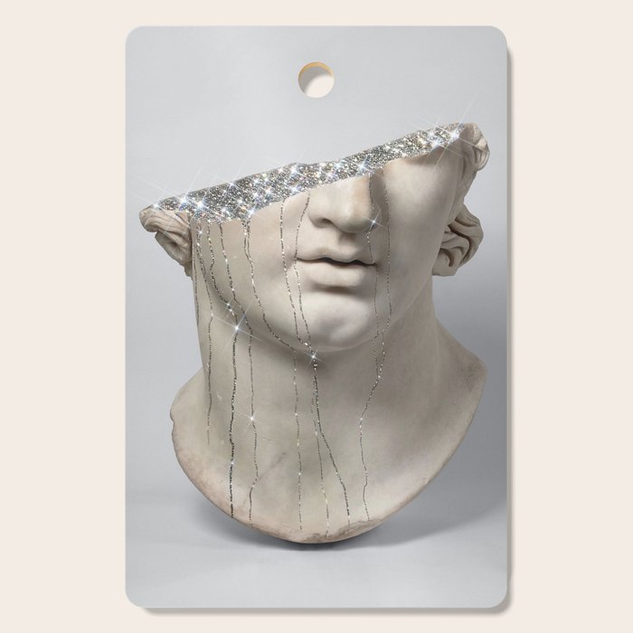 DIAMOND TEARS | collage art by Yana Potter | glitter | sculpture | mythology | bling and shine Cutting Board Gallery Image 1