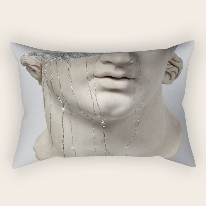 DIAMOND TEARS | collage art by Yana Potter | glitter | sculpture | mythology | bling and shine Rectangular Pillow Gallery Image 2