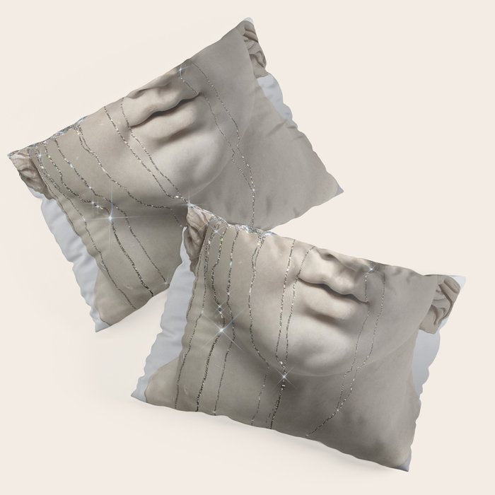 DIAMOND TEARS | collage art by Yana Potter | glitter | sculpture | mythology | bling and shine Pillow Sham Gallery Image 3