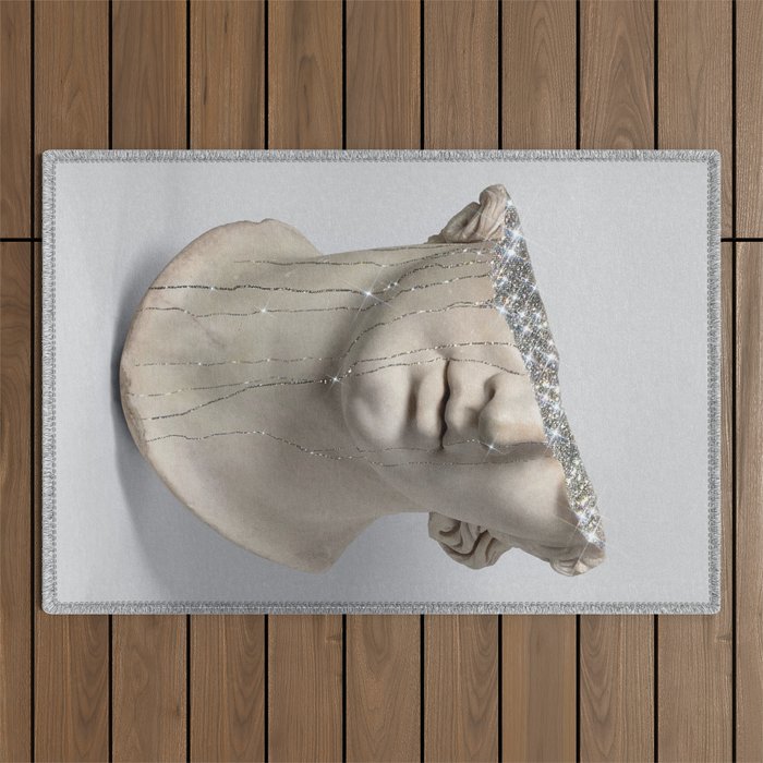 DIAMOND TEARS | collage art by Yana Potter | glitter | sculpture | mythology | bling and shine Outdoor Rug Gallery Image 1