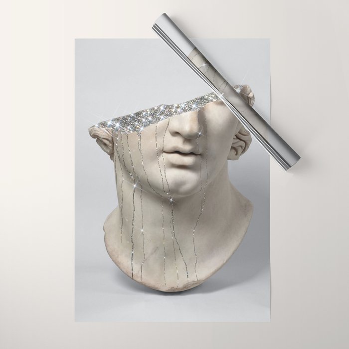 DIAMOND TEARS | collage art by Yana Potter | glitter | sculpture | mythology | bling and shine Wrapping Paper Gallery Image 1