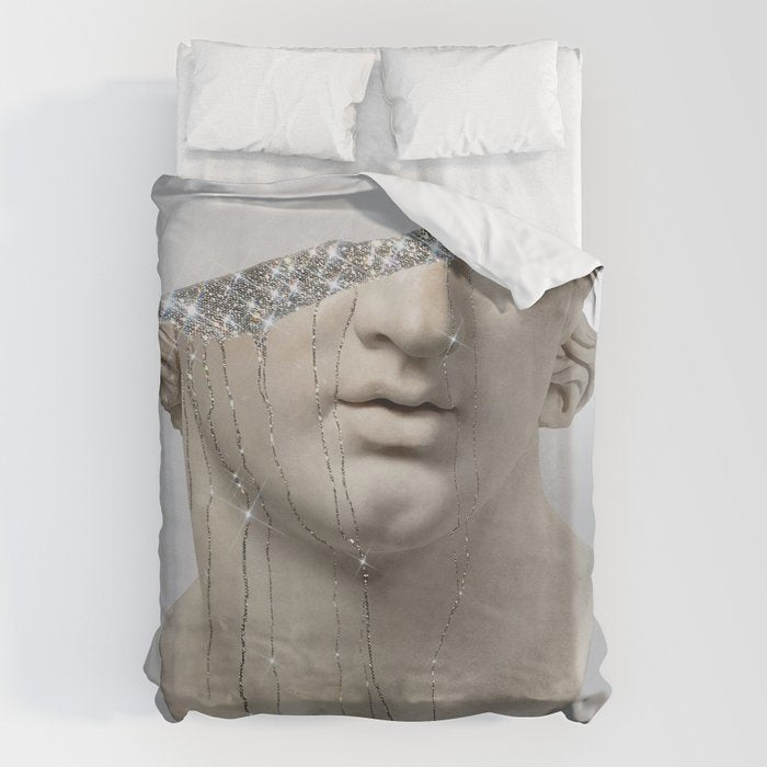 DIAMOND TEARS | collage art by Yana Potter | glitter | sculpture | mythology | bling and shine Duvet Cover Gallery Image 6