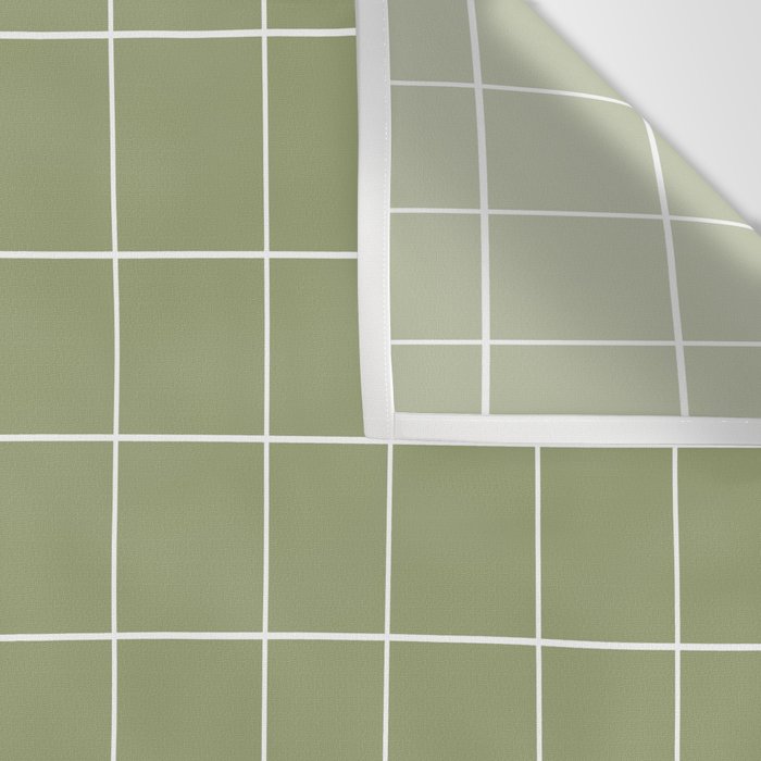 Hand Drawn Grid Green Wall Tapestry Gallery Image 3