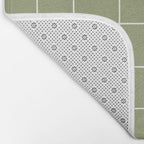 Hand Drawn Grid Green Bath Mat Gallery Image 2