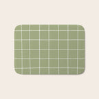 Hand Drawn Grid Green Bath Mat Gallery Image 1