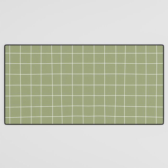 Hand Drawn Grid Green Desk Mat Gallery Image 3