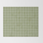 Hand Drawn Grid Green Throw Blanket Gallery Image 2