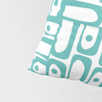 Mid Century Modern Piquet Geometric Multi Pattern in Turquoise and White Pillow Sham Gallery Image 4