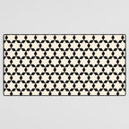 Star Tiles Geometric Pattern in Almond Cream and Black Desk Mat Gallery Image 3