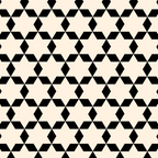 Star Tiles Geometric Pattern in Almond Cream and Black Coffee Mug Gallery Image 2