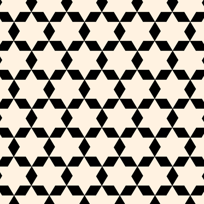 Star Tiles Geometric Pattern in Almond Cream and Black Coffee Mug Gallery Image 2