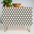 Star Tiles Geometric Pattern in Almond Cream and Black Credenza Gallery Image 1