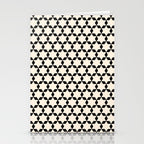 Star Tiles Geometric Pattern in Almond Cream and Black Stationery Card Gallery Image 2