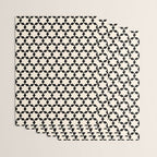 Star Tiles Geometric Pattern in Almond Cream and Black Wrapping Paper Gallery Image 3