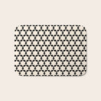 Star Tiles Geometric Pattern in Almond Cream and Black Bath Mat Gallery Image 1