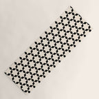Star Tiles Geometric Pattern in Almond Cream and Black Yoga Mat Gallery Image 1