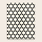 Star Tiles Geometric Pattern in Almond Cream and Black Notebook Gallery Image 4