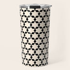 Star Tiles Geometric Pattern in Almond Cream and Black Travel Mug Gallery Image 1